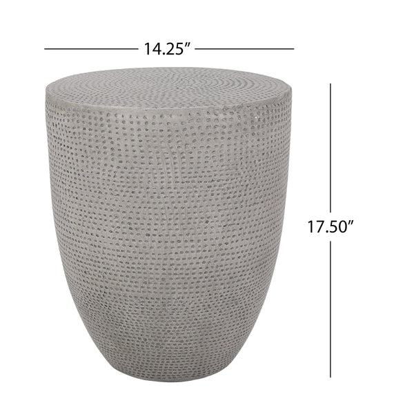 English Elm Outdoor Lightweight Concrete Cylinder Side Table for Patio Pool Deck or Balcony 73445.00