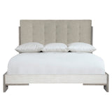 Foundations Upholtered Button Tufted California King Panel Bed