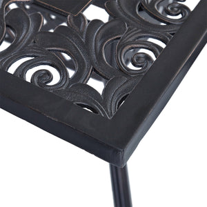 English Elm Christopher Knight Home® - PHOENIX Expandable Dining Table in Natural Copper Finish — Cast Aluminum, Lattice-Botanical Design, Extends to 84" for Outdoor Gatherings 64076.00