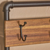 Christopher Knight Home® - Noble House - Tallulah Indoor Industrial Acacia Wood Bench With Shelf And Coat Hooks