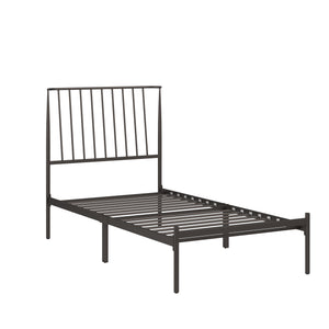 Homelegance By Top-Line Dante Metal Platform Bed with Curved Metal Headboard Dark Bronze Metal