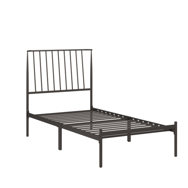 Homelegance By Top-Line Dante Metal Platform Bed with Curved Metal Headboard Dark Bronze Metal
