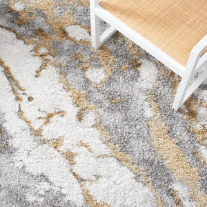 Safavieh Horizon Shag 890 Power Loomed Shag Rug Grey / Gold 9' x 9' Square