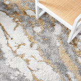 Safavieh Horizon Shag 890 Power Loomed Shag Rug Grey / Gold 9' x 9' Square