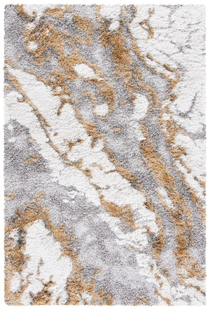 Safavieh Horizon Shag 890 Power Loomed Shag Rug Grey / Gold 9' x 9' Square