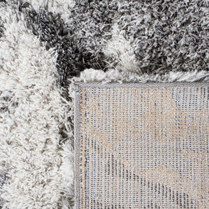 Safavieh Horizon Shag 890 Power Loomed Shag Rug IIX Grey / Ivory HZN890F-10SQ
