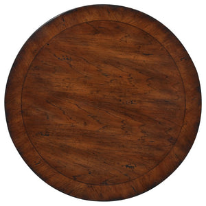 Hooker Furniture Round Pedestal Accent Table — Distressed Walnut 18Th-Century Pie Top, Sculpted Fluted Base For Small Spaces 500-50-828