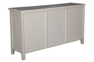 Porter Designs Porter Bali Solid Wood Sideboard – Hand-carved Artisan Design With Elegant Floral Motif & Storage White Wood 07-196-06-bcc03/Wht