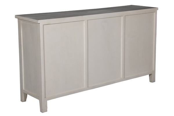 Porter Designs Porter Bali Solid Wood Sideboard – Hand-carved Artisan Design With Elegant Floral Motif & Storage White Wood 07-196-06-bcc03/Wht