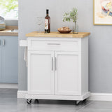 Christopher Knight Home® - Noble House - Batavia Contemporary Kitchen Cart with Wheels