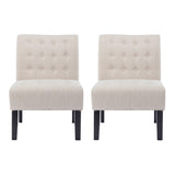 Christopher Knight Home® - Noble House - Lewis Contemporary Fabric Tufted Slipper Chairs - Set of 2