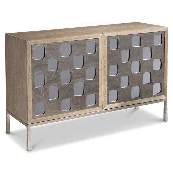 Bernhardt Bernhardt Aventura Door Chest With Frosted Nickel Geometric Overlay, Mirrored Accents & Soft-Close Doors 318115