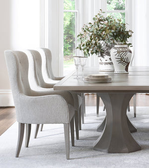 Bernhardt Bernhardt Nebbia Parquetry Dining Table With Stainless Steel Inlay, 88" Expandable Top, Octagonal Bases K1946