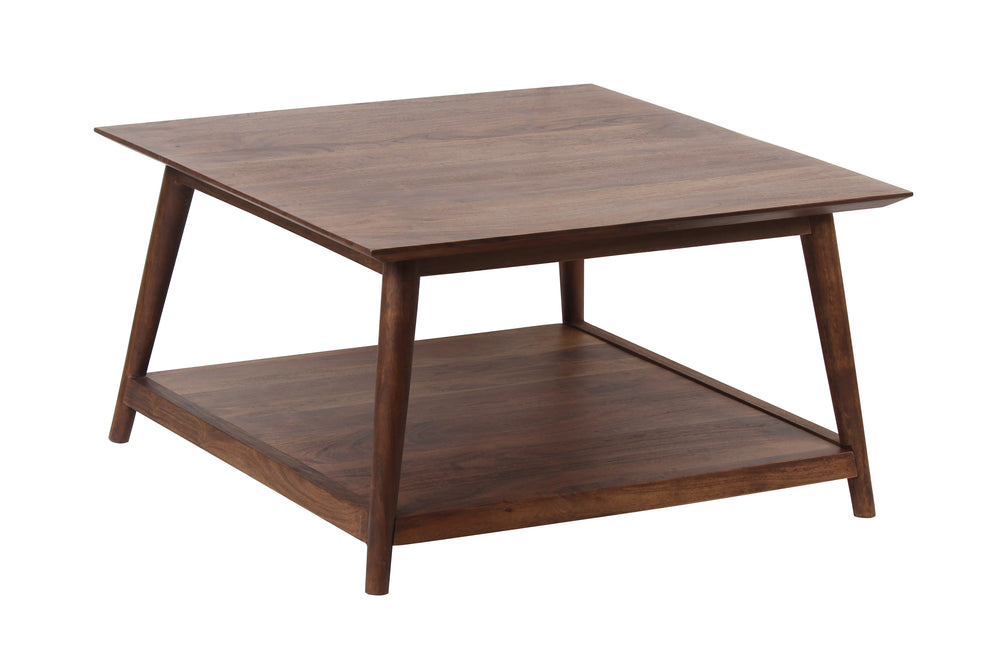 Porter Designs Porter Portola Square Coffee Table - Elegant Solid Acacia Wood Design With Flared Legs For Modern Homes Brown Wood 05-108-02-5014w