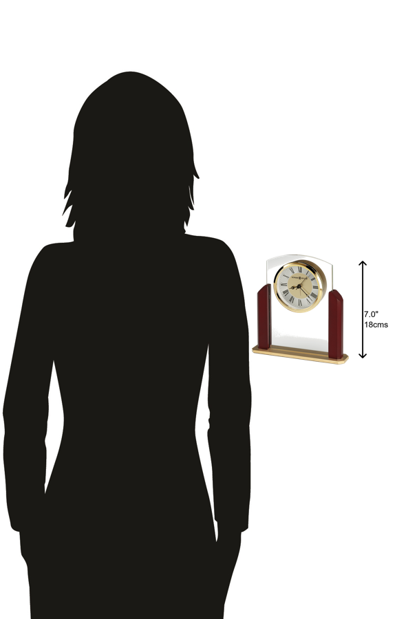 Hekman Furniture 645790 Winfield Table Clock - Elegant Glass Design With Classic Roman Numerals & Quartz Movement  Winfield Tabletop Clock 645790