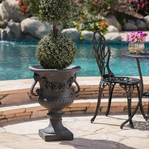 English Elm Buena Vista Handcrafted Urn Planter Sculptural Indoor Outdoor Garden Focal Piece 62166.00BLK