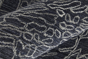 Feizy Rugs Whitton Handwoven Abstract Rug – Modern Viscose And Wool Design For Contemporary Home Decor Black,Gray,Ivory Viscose,Wool Wtn8891fnvyivyg00