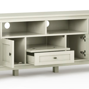 English Elm Warm Shaker 72" Tv Media Stand - Rustic Antique White With Ample Storage & Cable Management Solutions B136P159710-GIGA