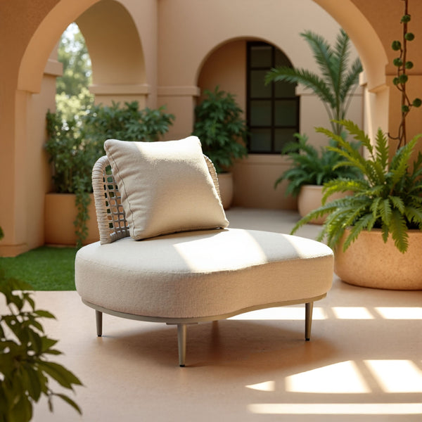 Zuo Modern Ruhe Sofa - Modern Outdoor Seating In High-quality Materials For Patios, Gardens, And Balconies Beige 100% Olefin,Aluminum,100% Polyethylene 704124-zuo-modern