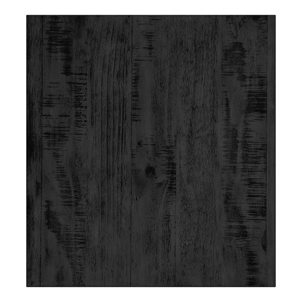 Homelegance By Top-Line Alastor Rustic X-Base End Table with Shelf Black MDF