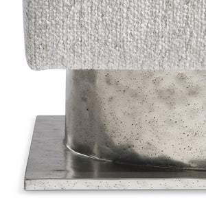 Bernhardt Bernhardt Prado Upholstered Bench In Bright Graphite — Modern Sculptural Cast-Aluminum Base, Durable Comfort 324506