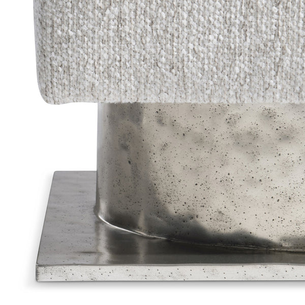 Bernhardt Bernhardt Prado Upholstered Bench In Bright Graphite — Modern Sculptural Cast-Aluminum Base, Durable Comfort 324506