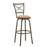 Homelegance By Top-Line Donaghy Circular Center Criss Cross Back Adjustable Stools (Set of 3) Bronze Engineered Wood