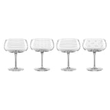 Oneida Mingle 4-Piece Cocktail Glass Set - Dishwasher Safe, Etched Design