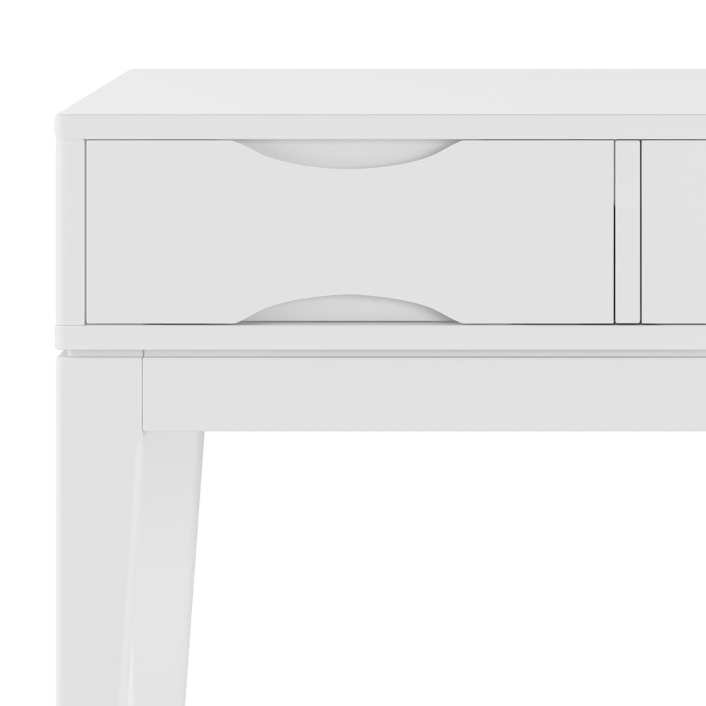 English Elm Harper Console Sofa Table - Mid-Century Inspired Design, White Finish, Versatile Storage Solution B136P158709