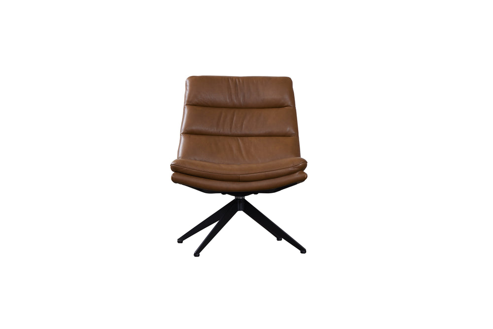 Porter Designs Porter Cetus Camel Leather Swivel Accent Chair – Mid-century Modern Design, Comfort & Style Brown Leather 02-204-06-0169