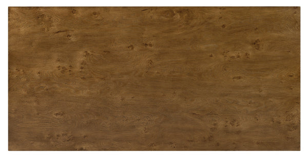 Hooker Furniture Melange Mulholland Oak Coffee Table with Open Shelf and Bronze Accents for Living Rooms 30.00L x 60.00W x 18.00H 628-80605-82
