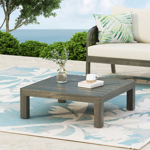 English Elm Oana/brava Solid Acacia Outdoor Coffee Table Square Slat Top Patio Deck Lounge 64496.00GRY