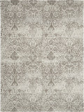 Nourison Damask DAS06 Machine Made Power-loomed Borderless Design Indoor Only Farmhouse Vintage Rug Ivory, White 100% Polyester 99446731302