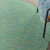 Nourison Positano POS01 Machine Made Power-loomed No Border Indoor/Outdoor Modern Outdoor Rug Blue Green, Blue Green 100% Polypropylene 99446790569