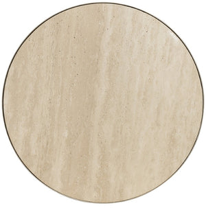 Hooker Furniture Melange Sculptural Travertine End Table With Hair-On-Hide Leather Base And Silver Metal Accents, Luxe Centerpiece 628-50001-00