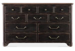 Hooker Furniture Americana Two-Tone Dresser With 11 Self-Closing Drawers, Cedar-Lined Bottoms & Felt-Lined Jewelry Tray 7050-90001-89