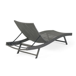 English Elm Christopher Knight Home® - Kauai Pe Wicker Chaise Lounge Set - Stylish, Adjustable Outdoor Seating For Ultimate Relaxation! 54087.00GRYMP2