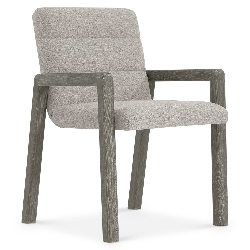 Bernhardt Bernhardt Monolith Arm Chair In Wirebrushed White Oak Puma Finish — Rustic Modern Upholstered Seating, Durable Performance Fabric 343544