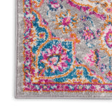 Nourison Passion PSN22 Machine Made Power-loomed Narrow Border Indoor Only Transitional Bohemian Rug Grey,Multi, Grey 100% Polypropylene 99446717498