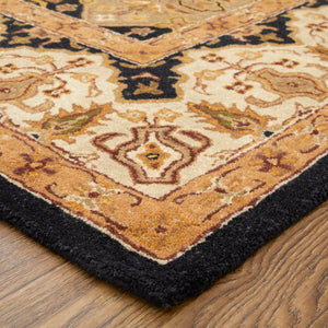 Feizy Rugs Wagner Hand Tufted Wool Rug - Durable, Stain-resistant Design Perfect For High-traffic Areas Gold,Tan,Black Wool Wgr8943fblkmltf00