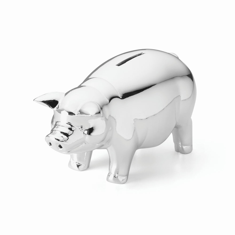 Lenox Reed and Barton Classic Piggy Bank Metallic, SLVR PLATE PORCELAIN 894412