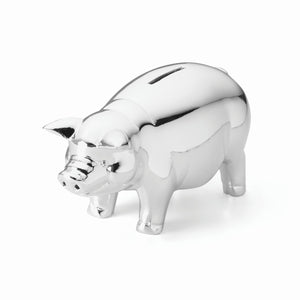 Lenox Reed and Barton Classic Piggy Bank Metallic, SLVR PLATE PORCELAIN 894412