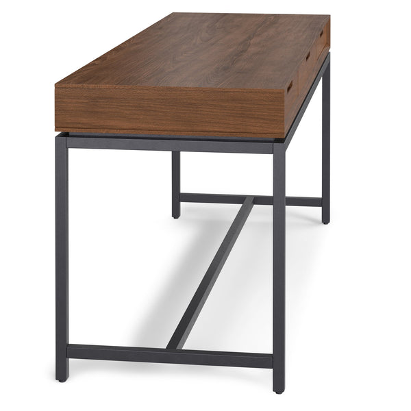 English Elm Banting - Stylish Mid Century Wide Desk In Walnut Veneer With Ample Storage & Modern Design Elements B136P158463