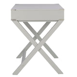 Homelegance By Top-Line Beatrix X-Base Wood Accent Campaign Writing Desk Silver MDF