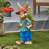 Christopher Knight Home® - Noble House - Twete Outdoor Decorative Rabbit Planter, Blue and Brown