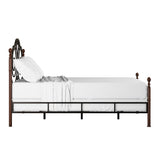 Homelegance By Top-Line Henri Graceful Scroll Bronze Iron Bed Cherry Iron