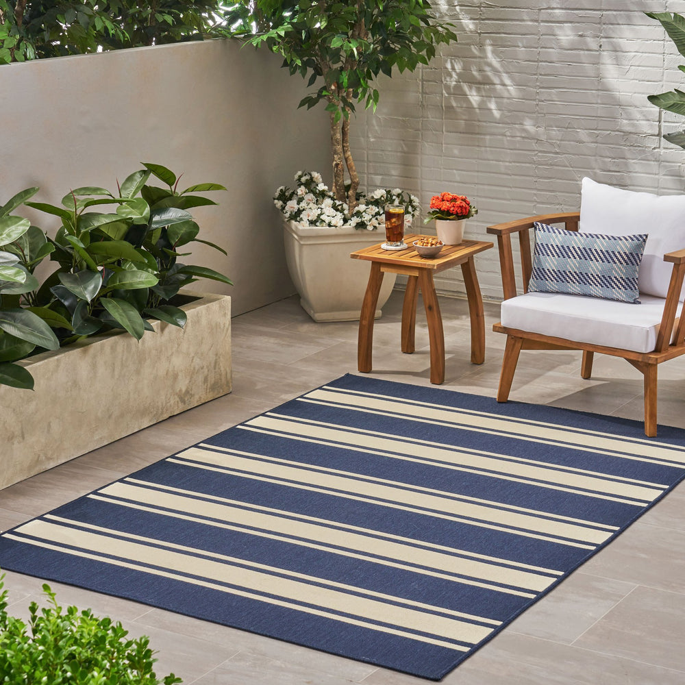 English Elm Christopher Knight Home® - MARINA Navy 5'3" x 7' Machine Woven Polypropylene Rug – Durable Loop Pile, 100% Polypropylene 65838.00