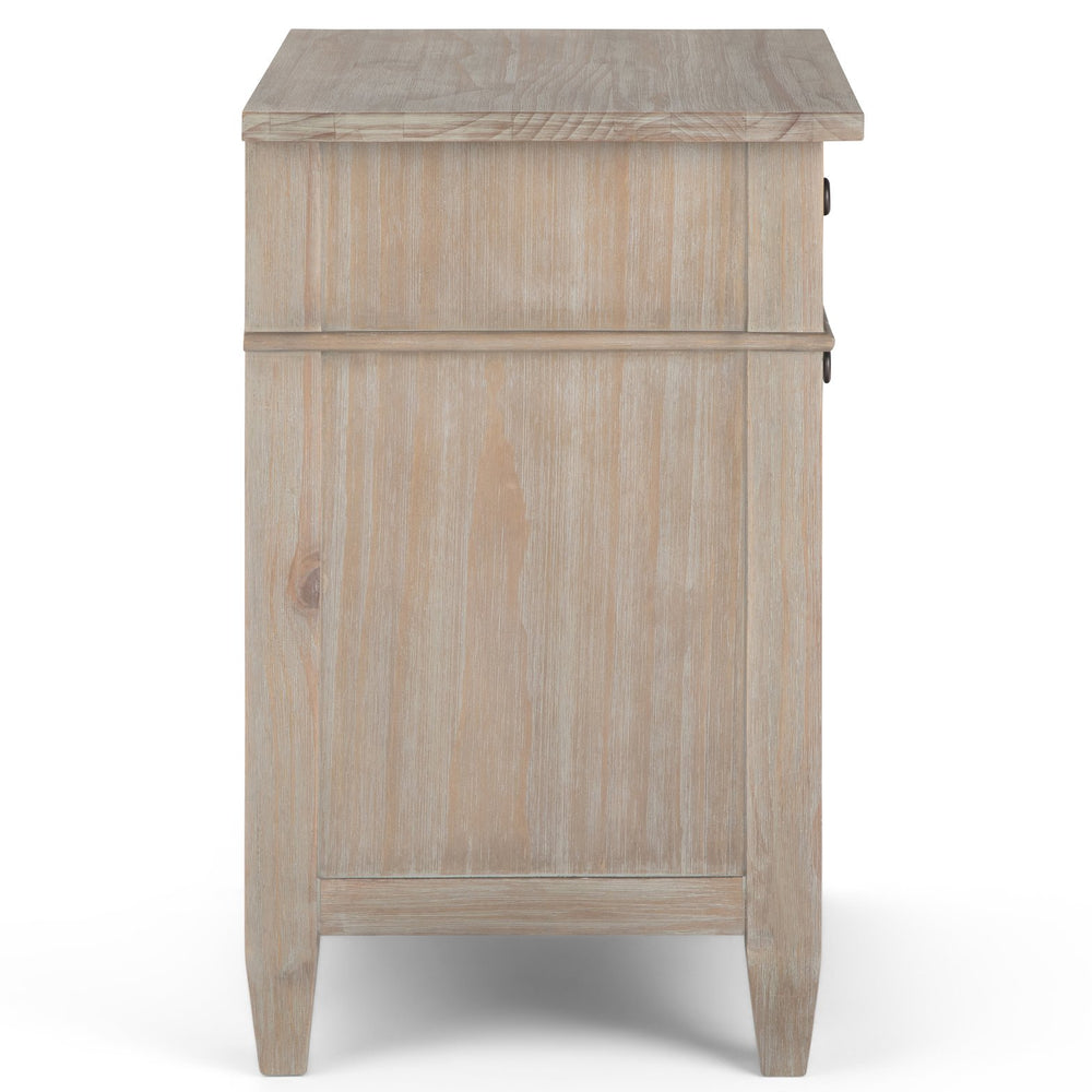 English Elm Carlton Handcrafted Distressed Grey Bedside Table - Vintage Charm With Dual Storage Drawers & Style B136P158140