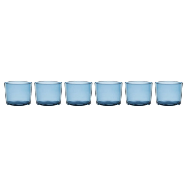 Lenox Oneida Stackables Blue Short Glasses, Set of 6 Blue, BLUE GLASS,CRYSTAL 895979
