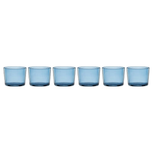 Lenox Oneida Stackables Blue Short Glasses, Set of 6 Blue, BLUE GLASS,CRYSTAL 895979